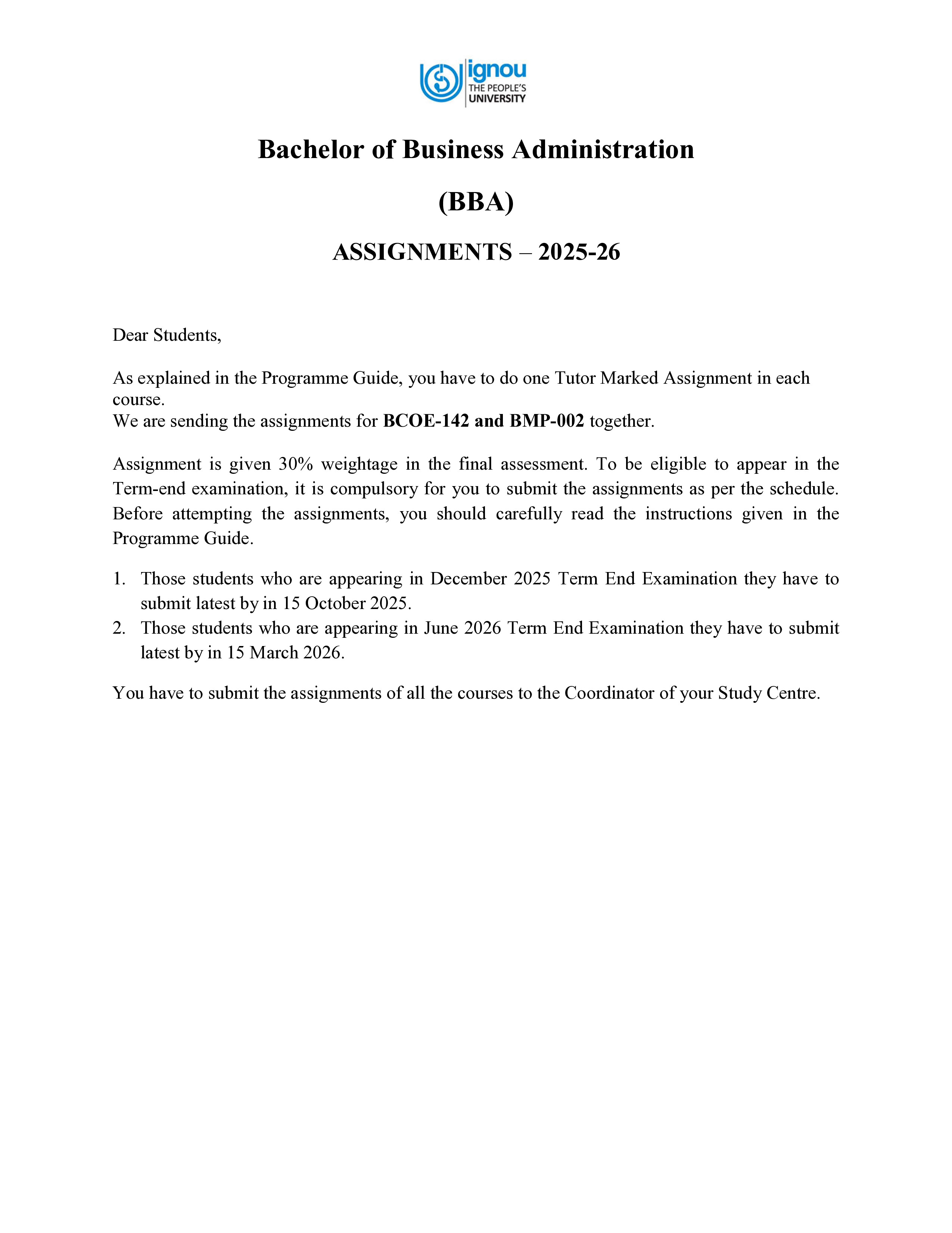 IGNOU BCOE 142 Solved Assignment 2025-2026 – Management Accounting (English) | IGNOU Students Portal