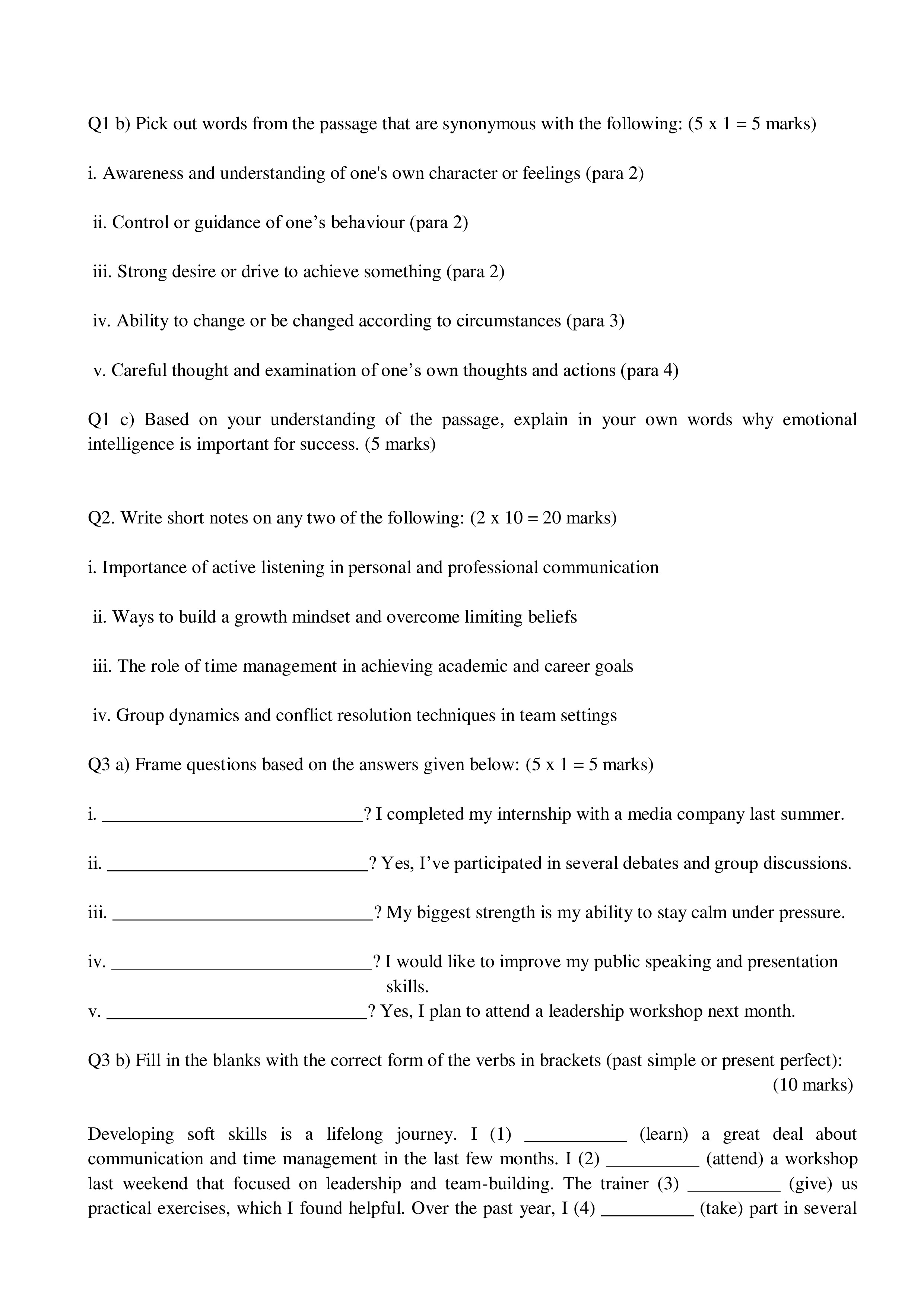 IGNOU BEGE 145 Solved Assignment 2025-2026 – Soft Skills (English) | IGNOU Students Portal