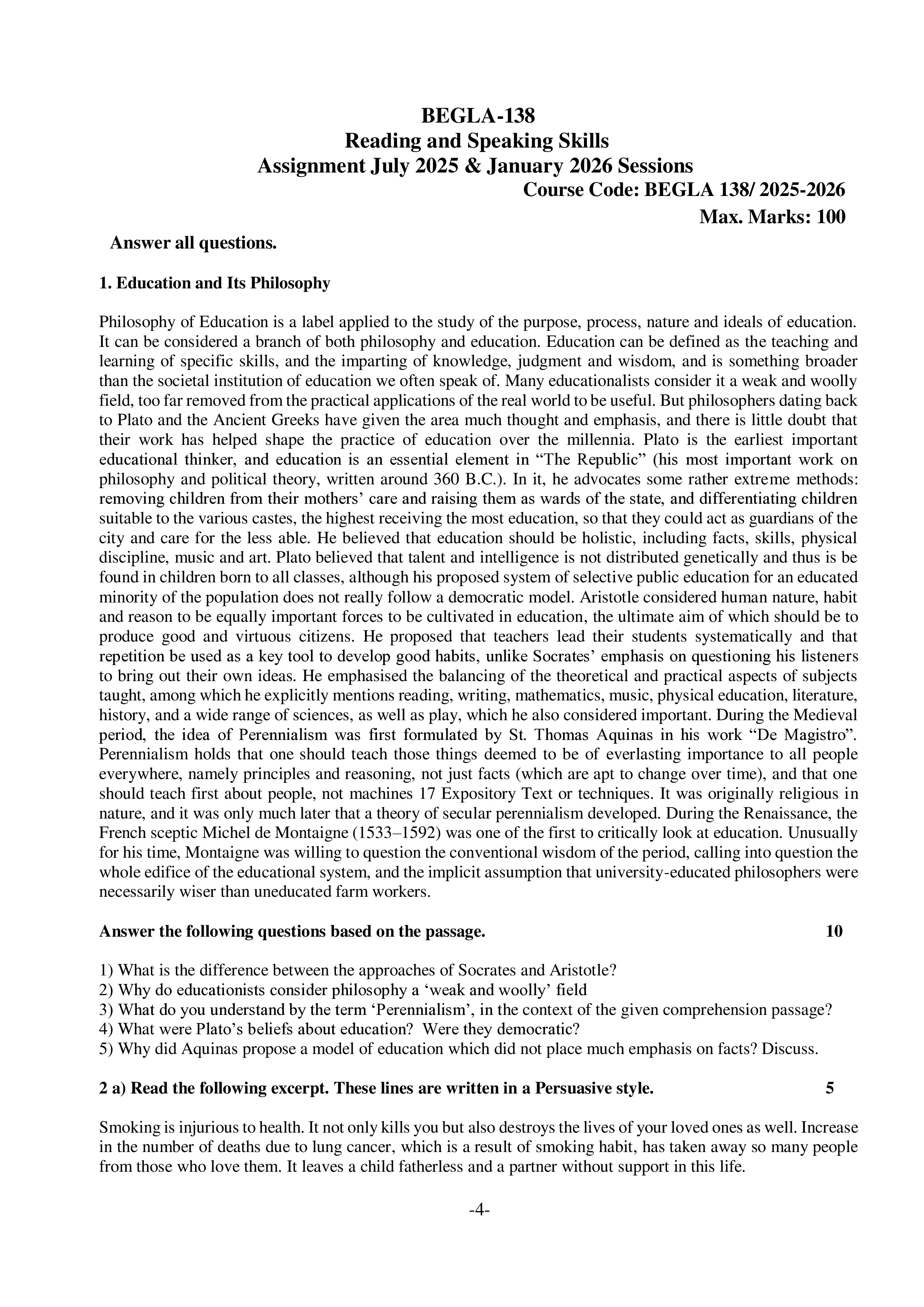 IGNOU BEGLA 138 Handwritten Hardcopy Assignment 2025-2026 (English Medium)