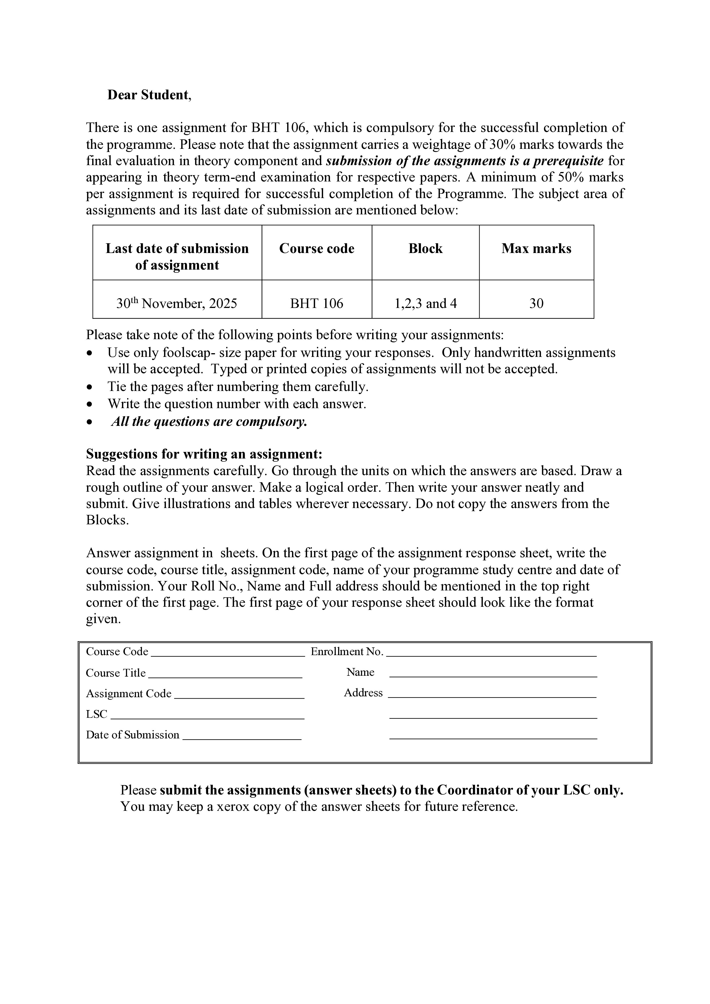 IGNOU BHT 106 Solved Assignment 2025-2026 – Assessment and Support for Older Persons (English) | IGNOU Students Portal