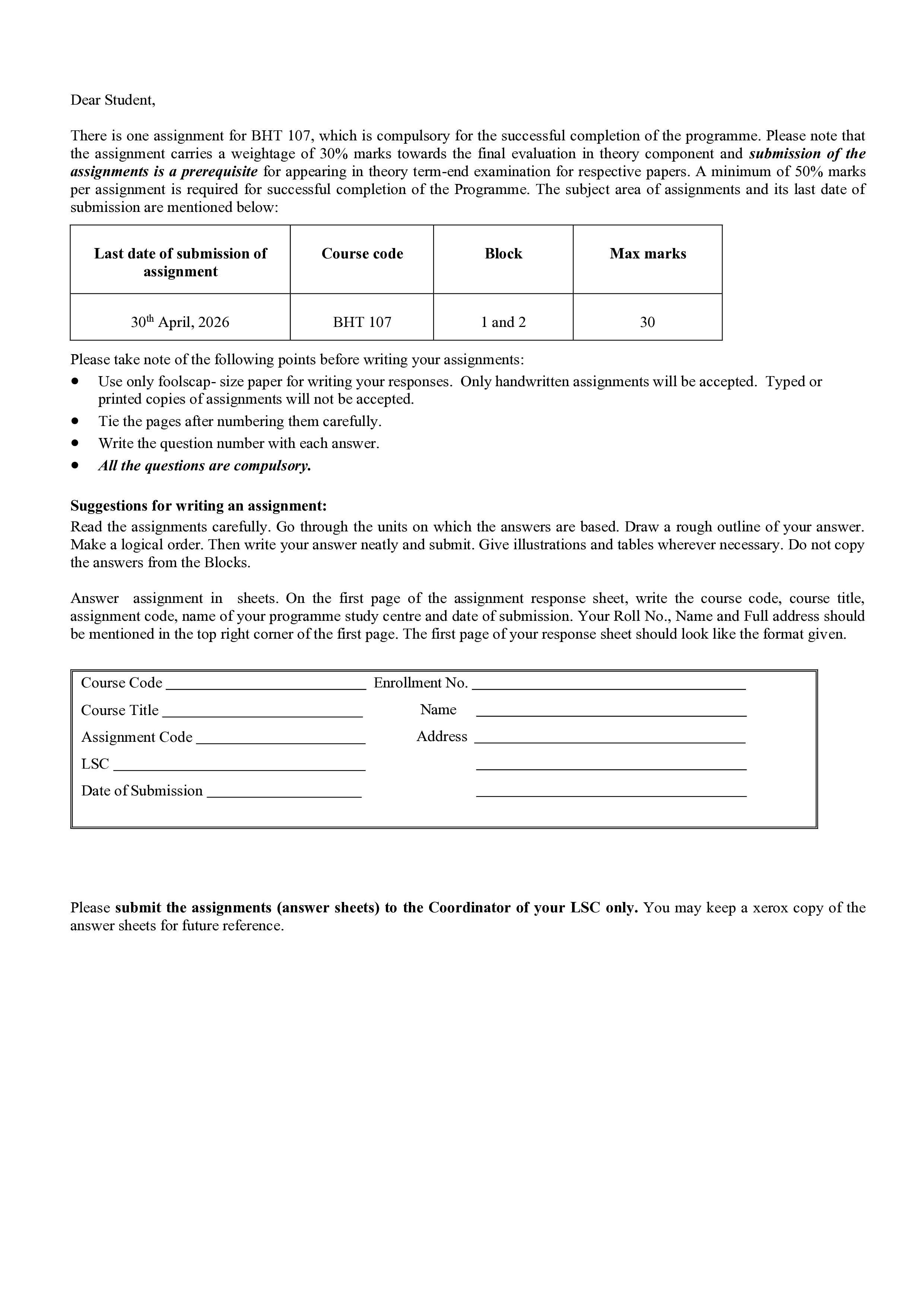 IGNOU BHT 106 Solved Assignment 2026-26 – Assessment and Support for Older Persons (English) | IGNOU Students Portal