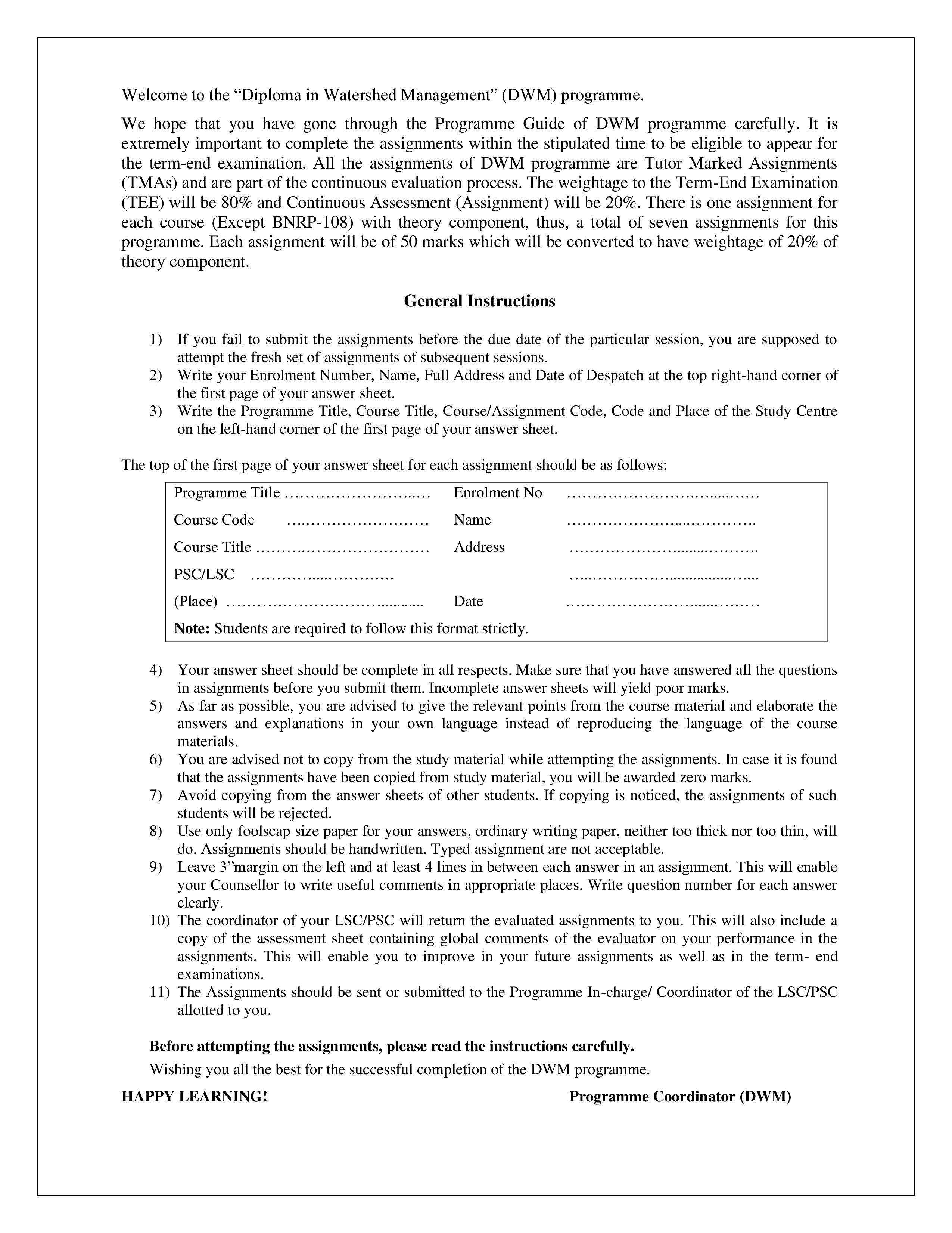 IGNOU BNRI 101 Solved Assignment 2025-2026 – जलसंभर प्रबंधन के मूल तत्व (Hindi) | IGNOU Students Portal