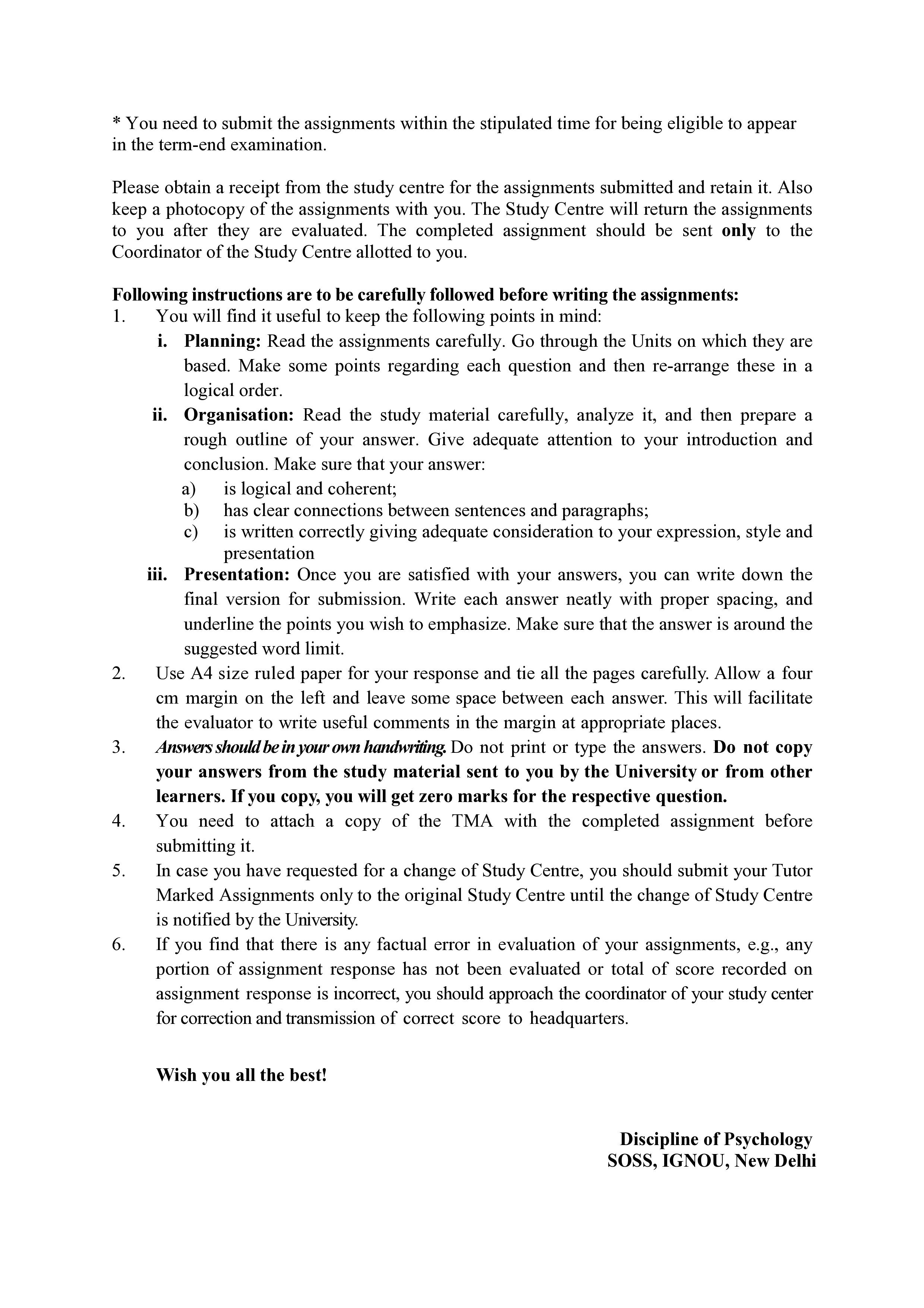IGNOU BPCG 175 Solved Assignment 2025-2026 – Psychology for Living (English) | IGNOU Students Portal