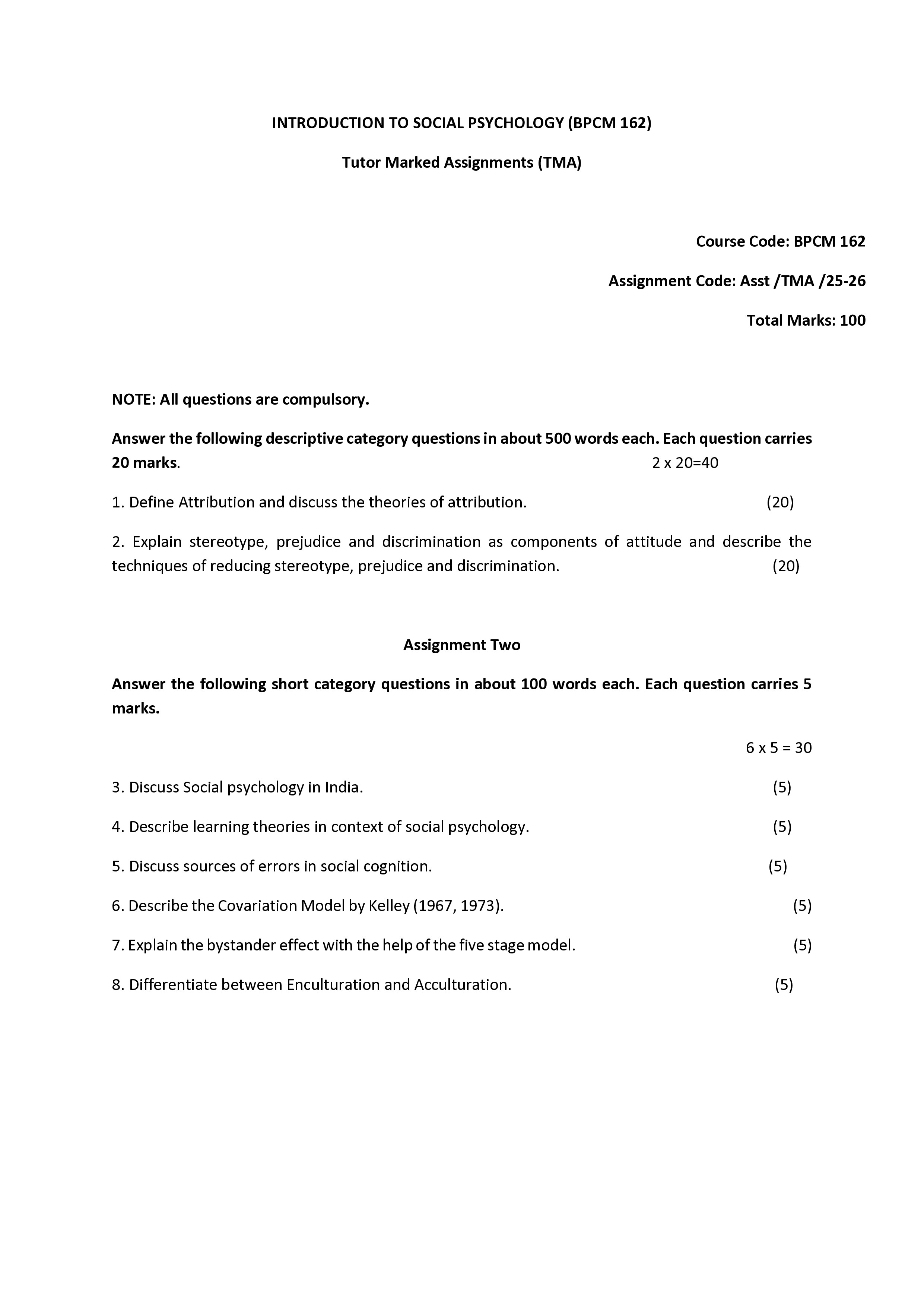 IGNOU BPCM 162 Solved Assignment 2025-2026 – (English) | IGNOU Students Portal