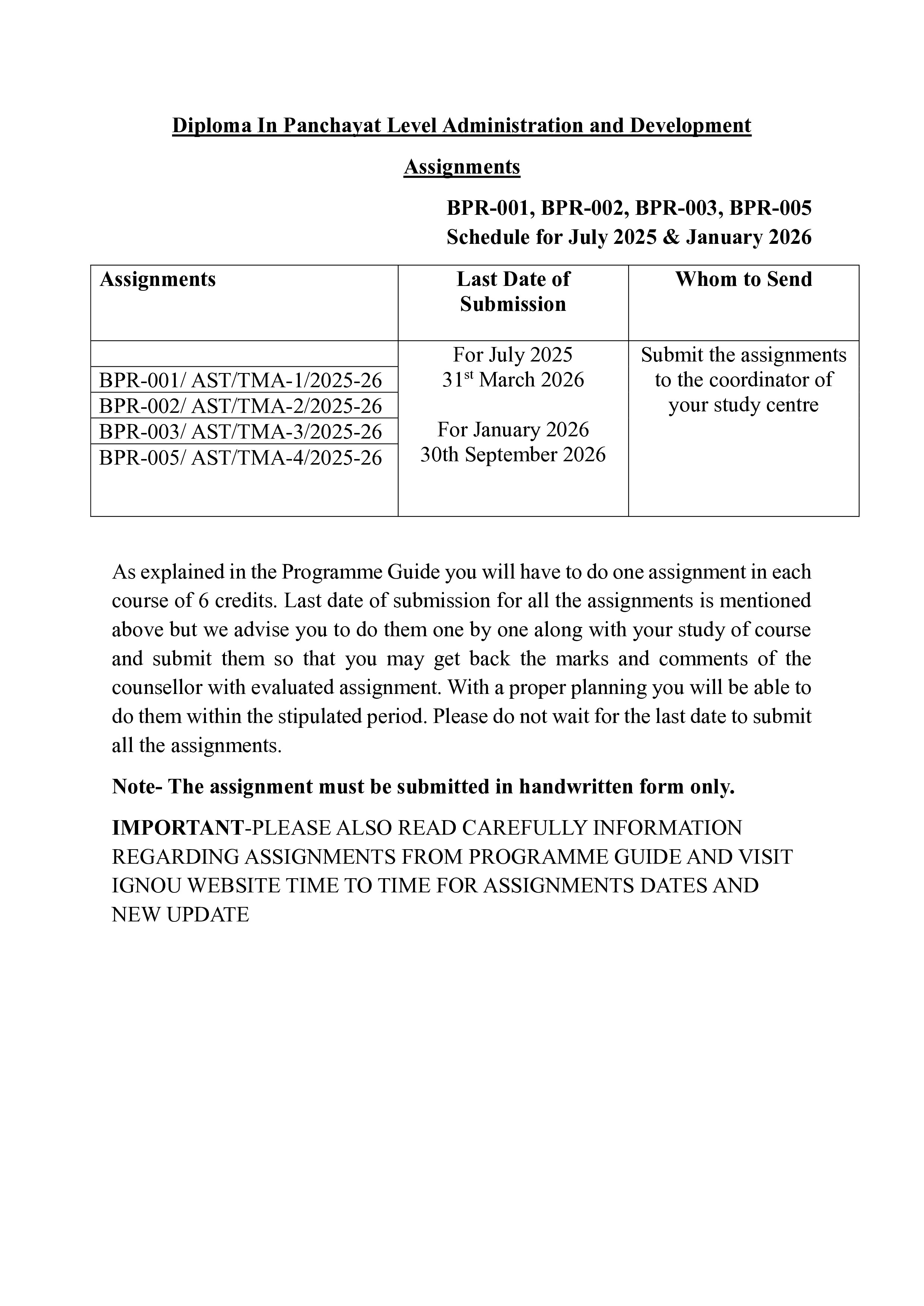 IGNOU BPR 002 Handwritten Hardcopy Assignment 2025-2026 (English Medium)