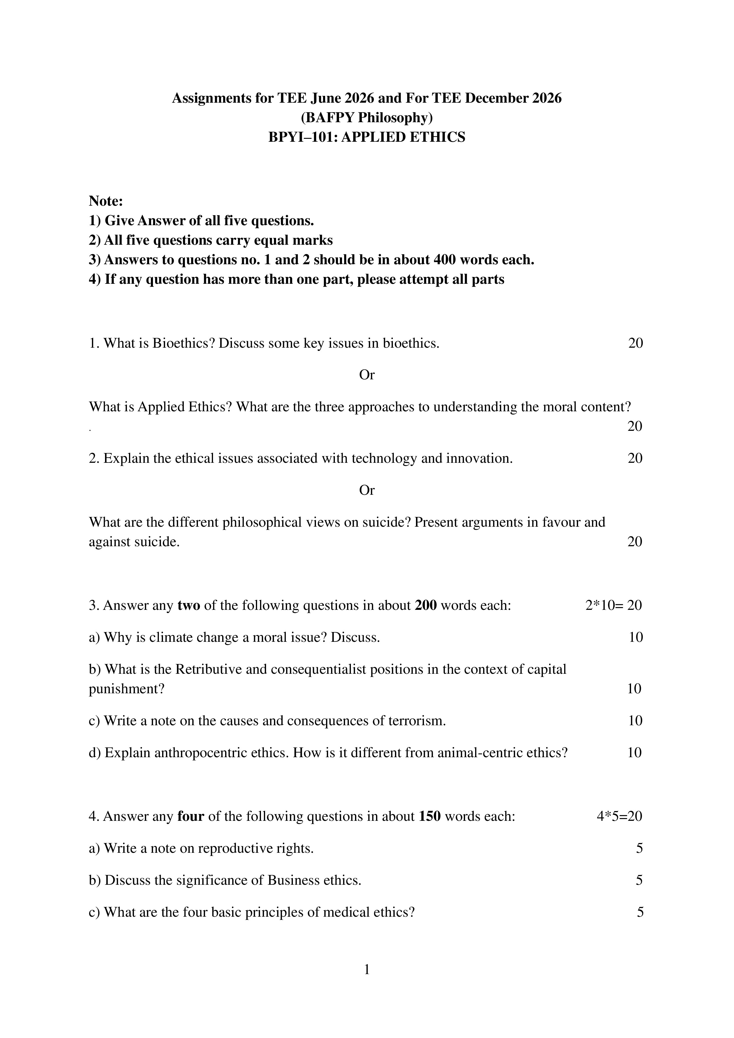 IGNOU BPYC 107 Solved Assignment 2026-26 – Philosophy of Religion (English) | IGNOU Students Portal