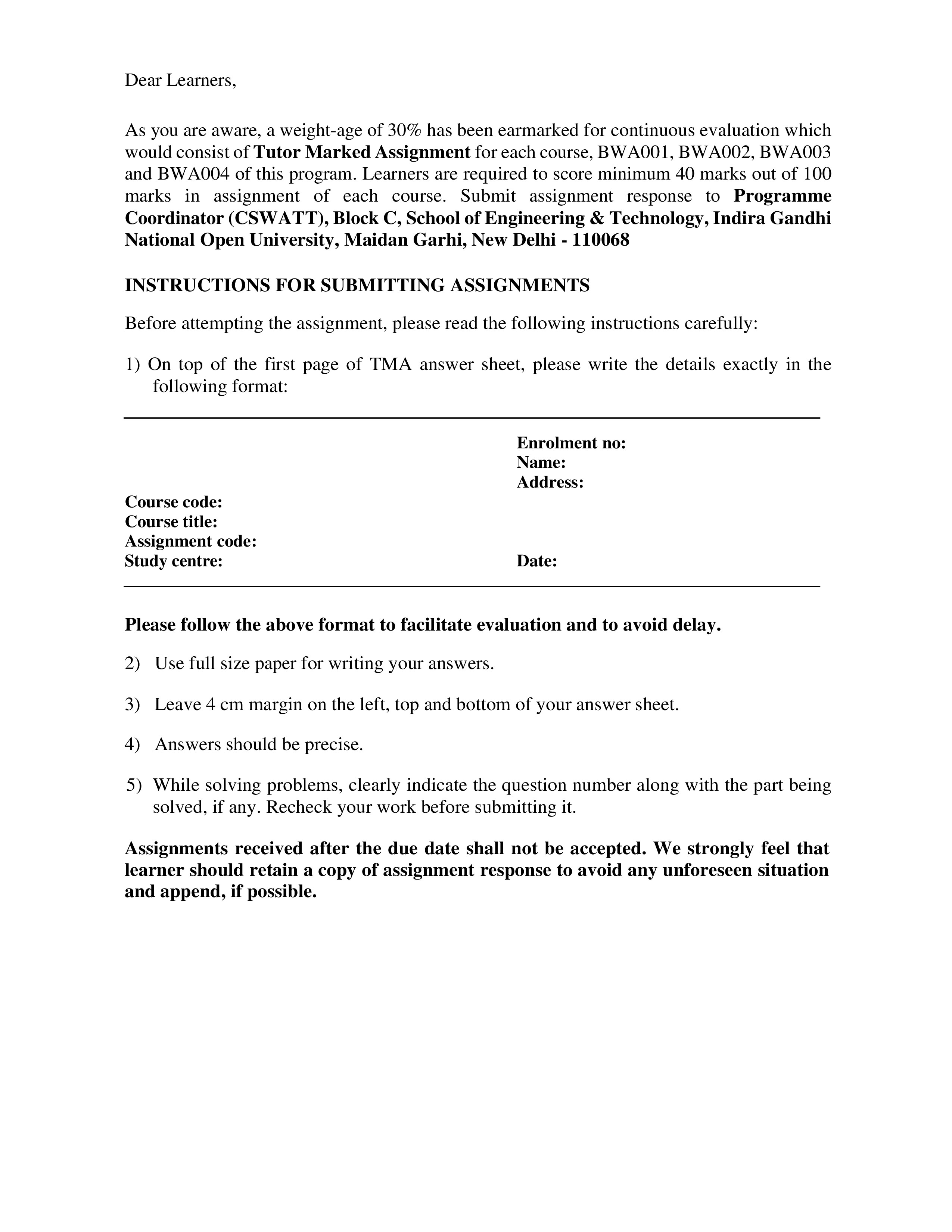 IGNOU BWA 002 Solved Assignment 2025-25 – Solid Wastes Collection and Transportation (English) | IGNOU Students Portal