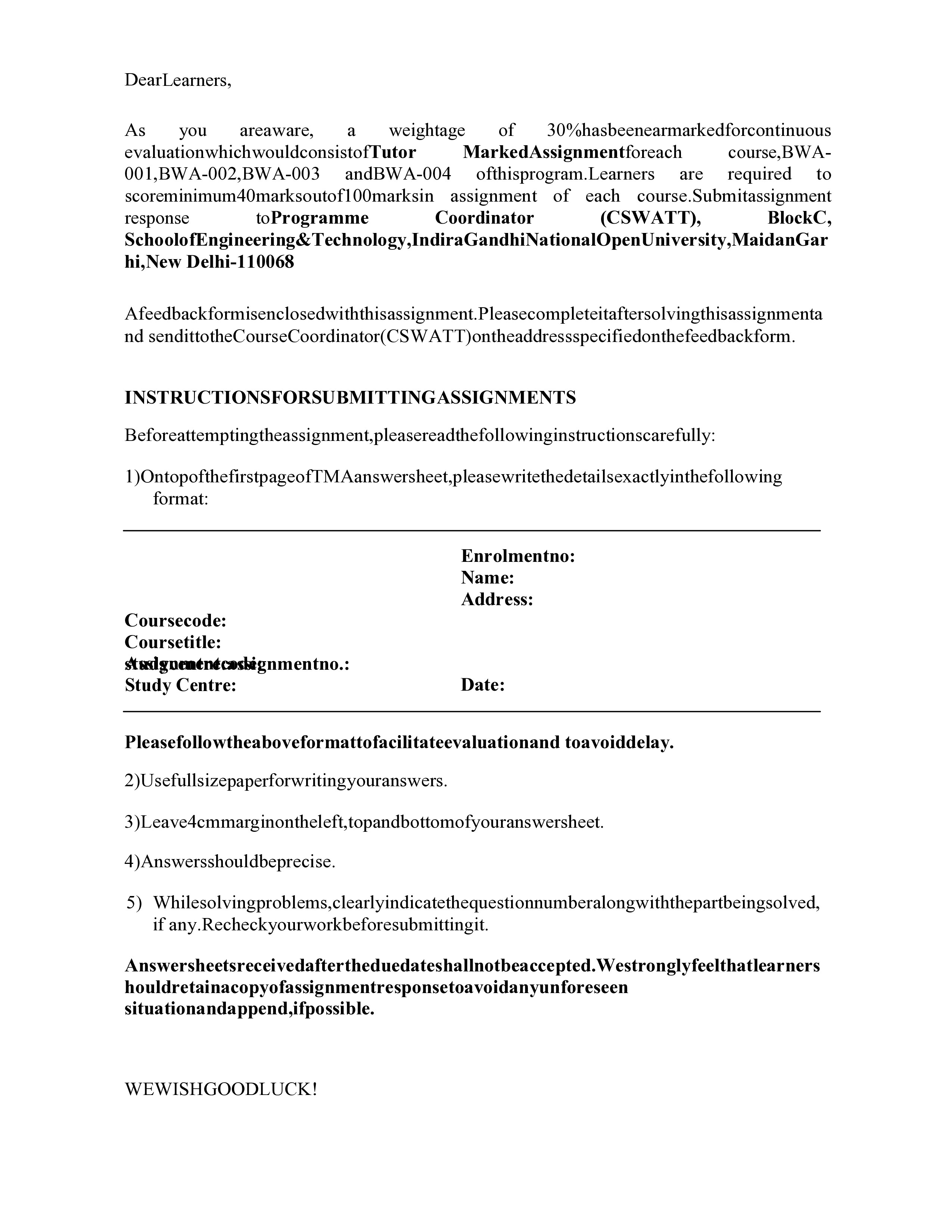 IGNOU BWA 004 Solved Assignment 2026-26 – Disposal of Wastes (English) | IGNOU Students Portal