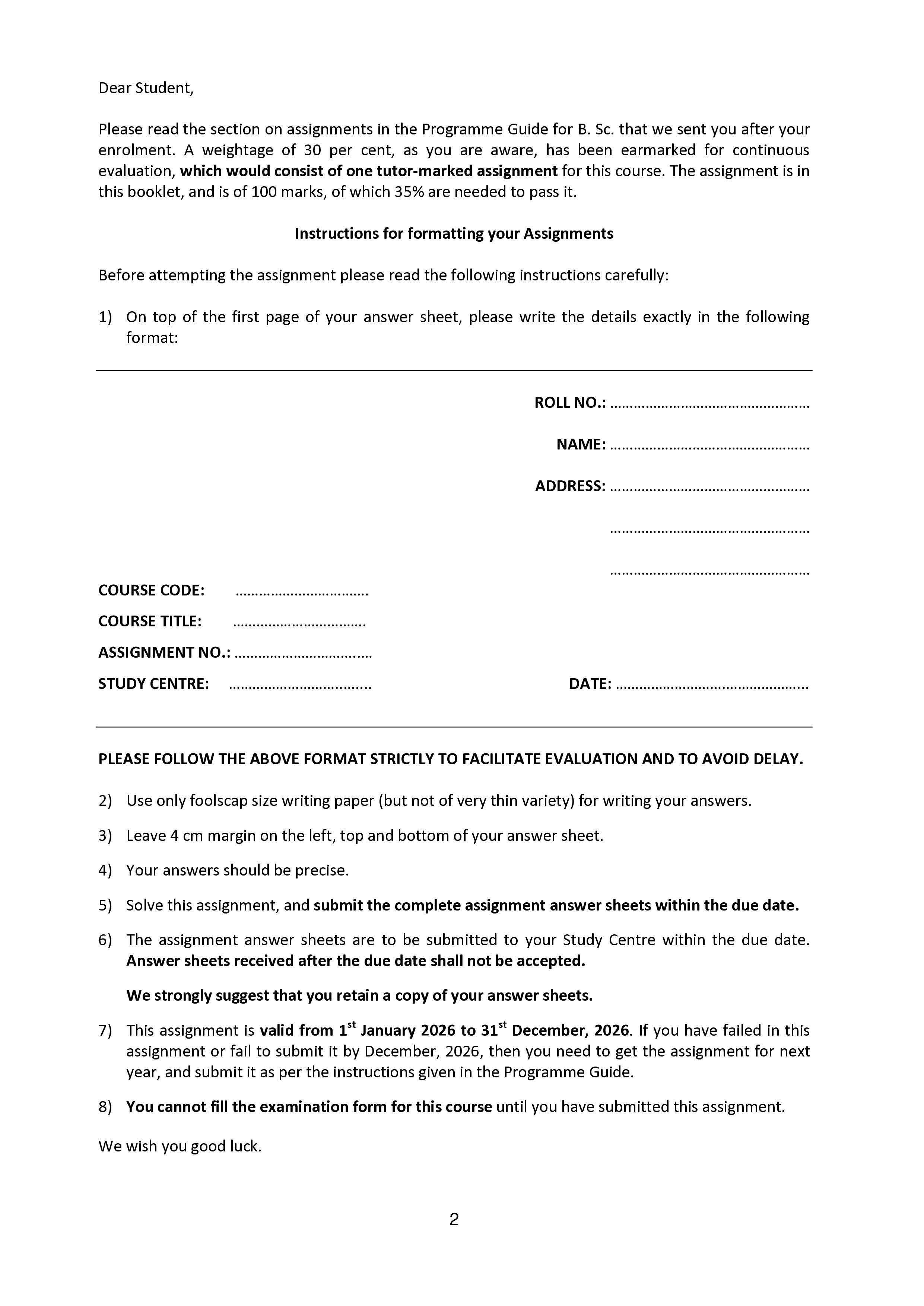 IGNOU BZYCT 135 Handwritten Hardcopy Assignment 2026-26 (English Medium)