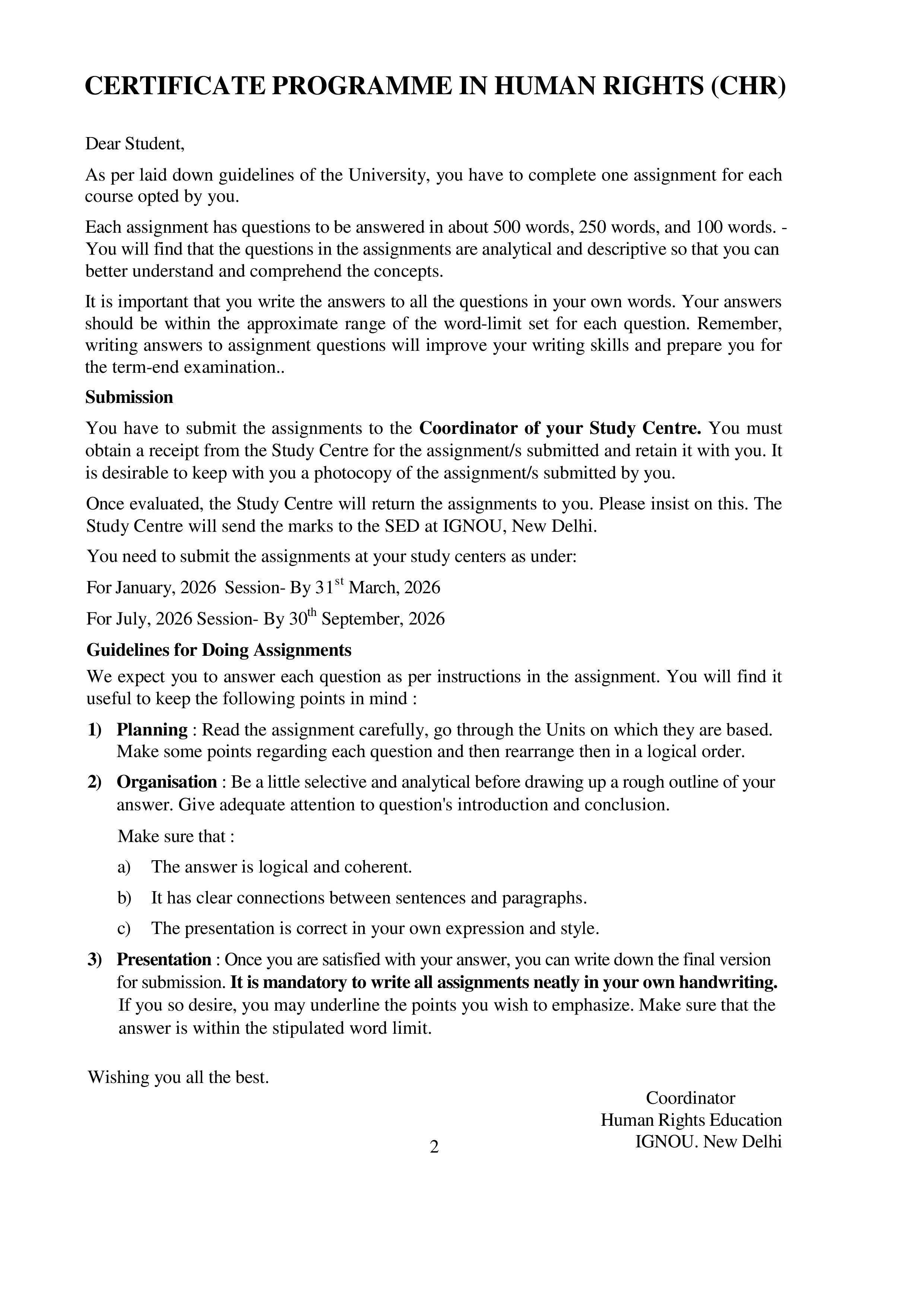 IGNOU CHR 012 Solved Assignment 2026-26 – Human Rights in India (English) | IGNOU Students Portal