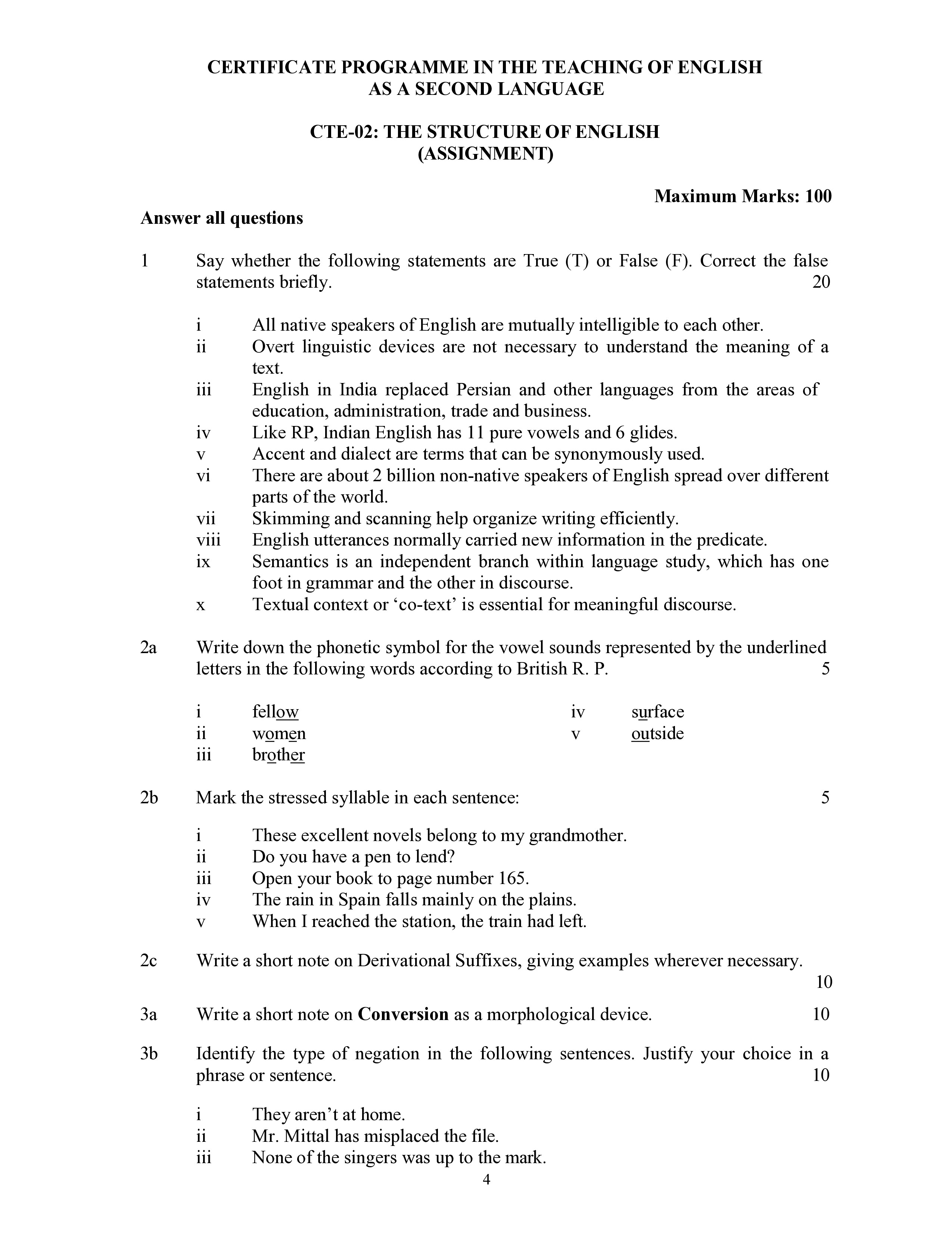 IGNOU CTE 002 Solved Assignment 2025-2026 – The Structure of English (English) | IGNOU Students Portal