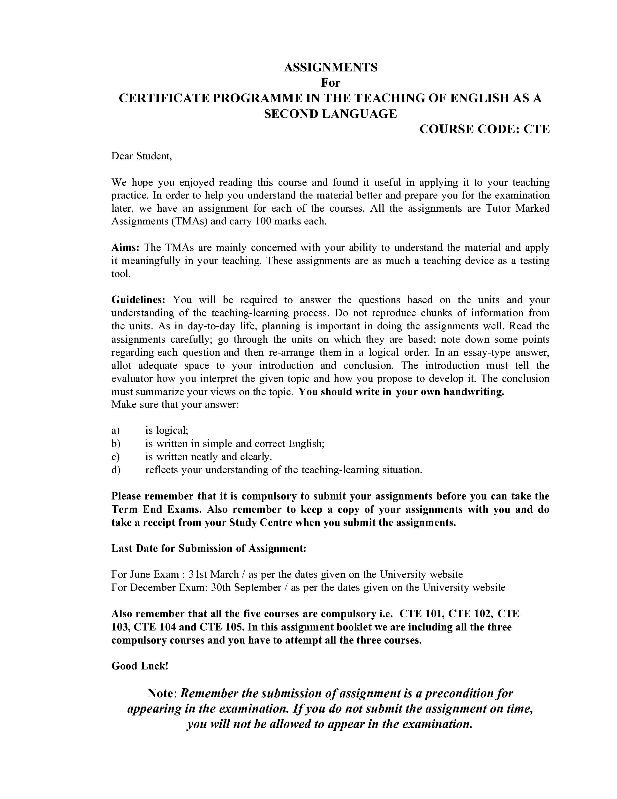 IGNOU CTE 101 Solved Assignment 2025-2026 – The Language and the Learner (English) | IGNOU Students Portal