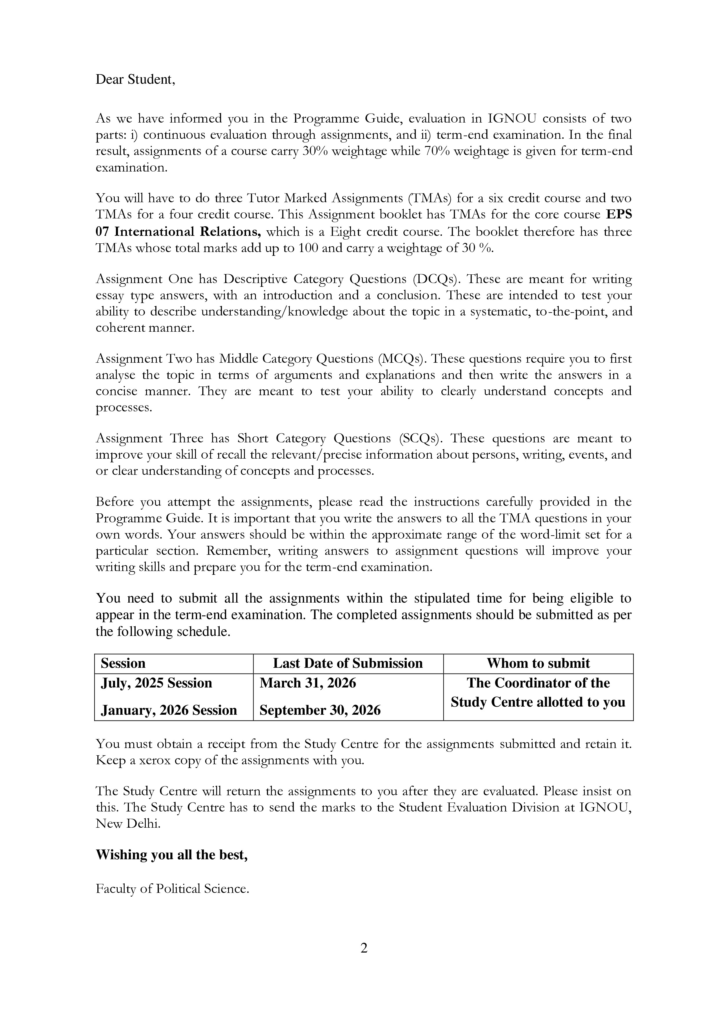 IGNOU EPS 007 Solved Assignment 2025-2026 – International Relations (English) | IGNOU Students Portal