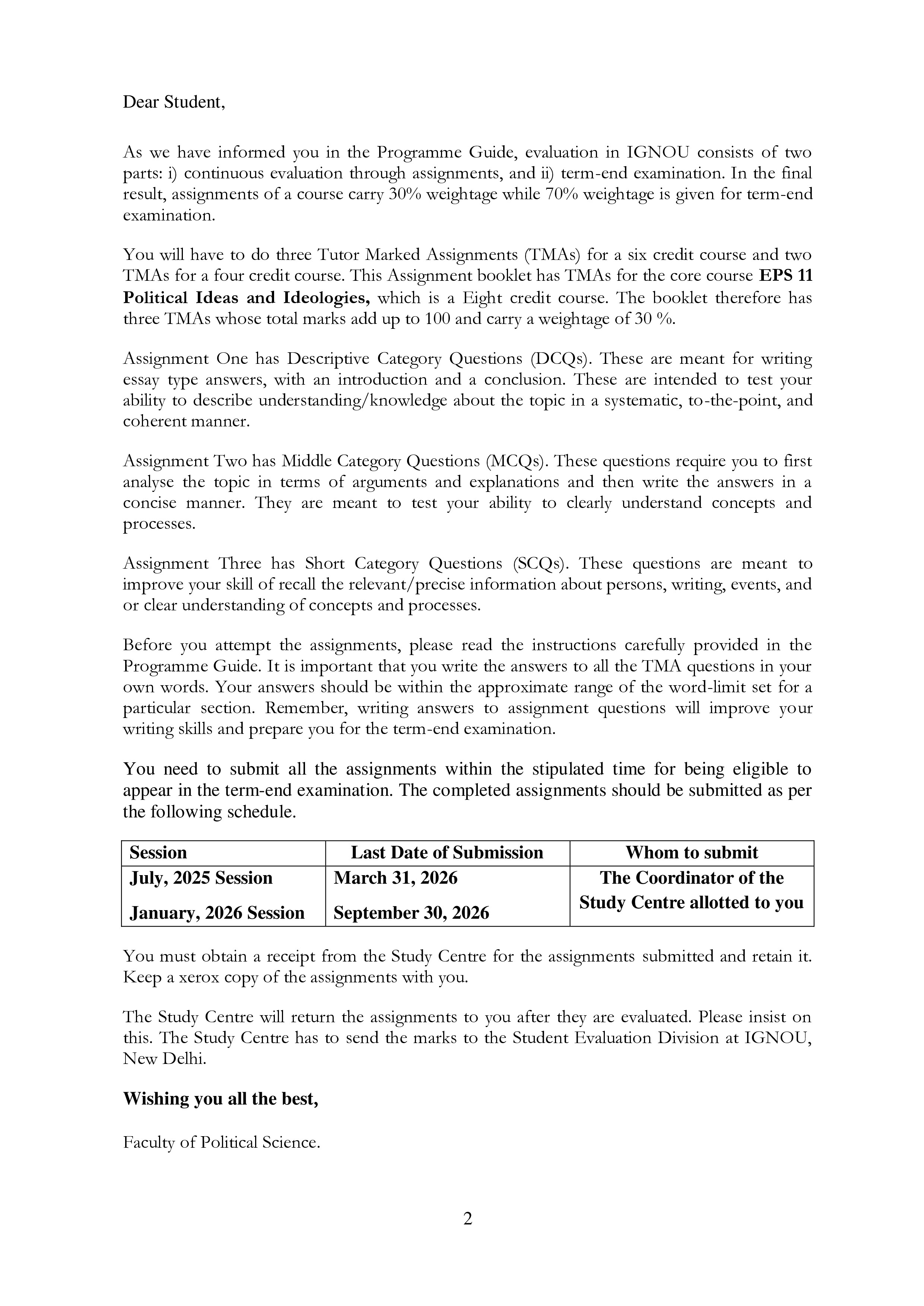 IGNOU EPS 011 Solved Assignment 2025-2026 – Political Ideas and Ideologies (English) | IGNOU Students Portal