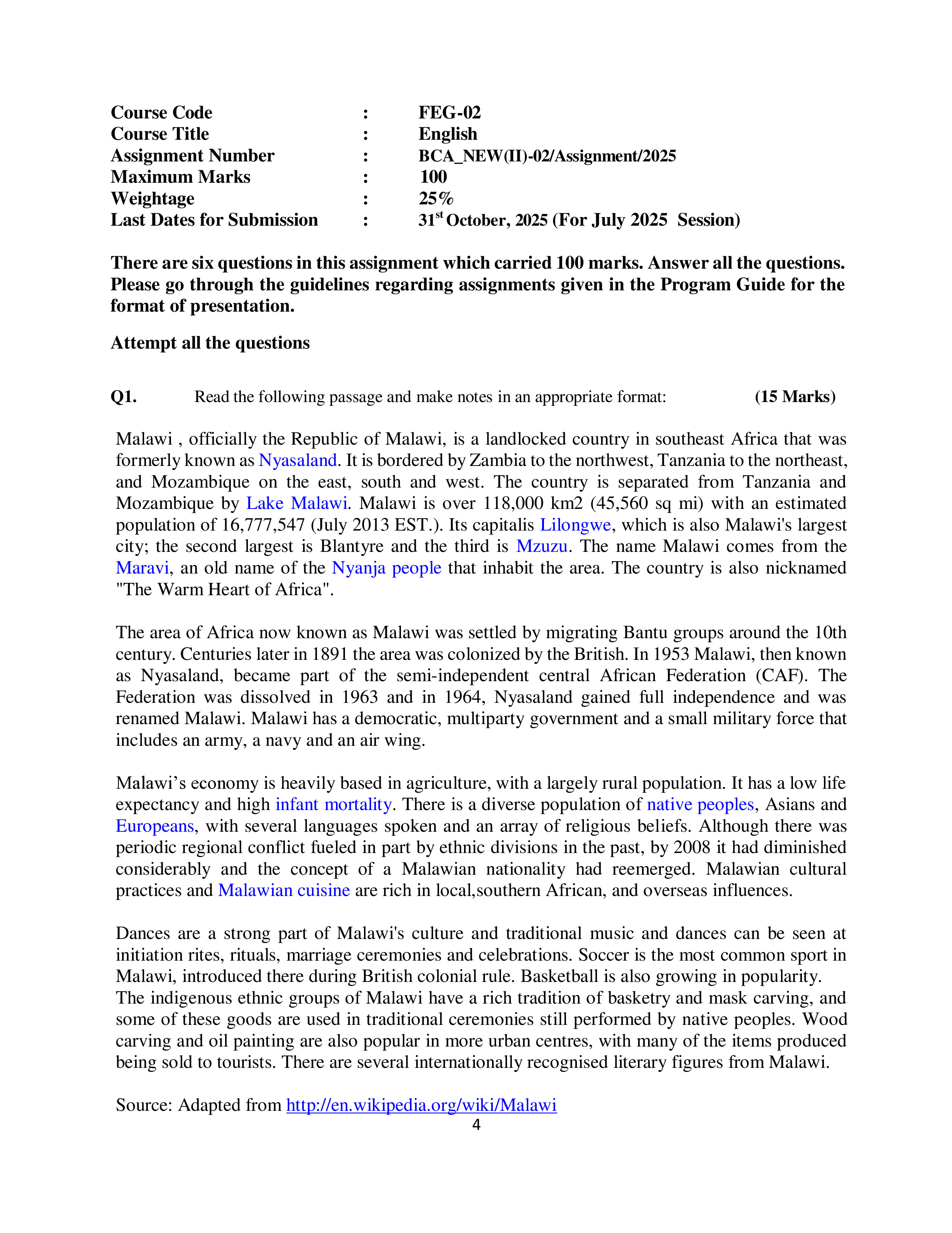 IGNOU FEG 002 Solved Assignment 2025-25 – Foundation Course in English-II (English) | IGNOU Students Portal