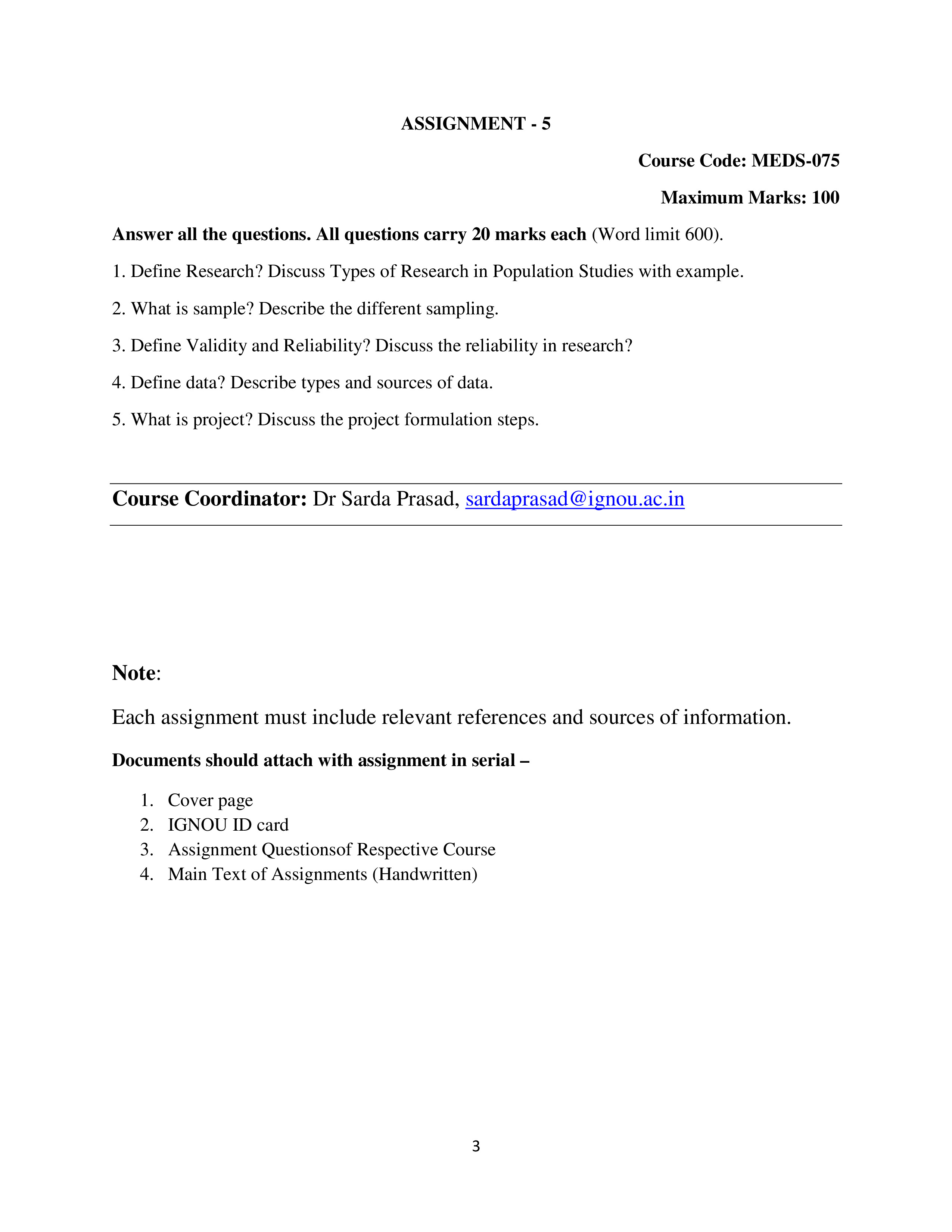IGNOU MEDS 074 Solved Assignment 2026-26 – Population and DevelopmentIssues and Challenges (English) | IGNOU Students Portal