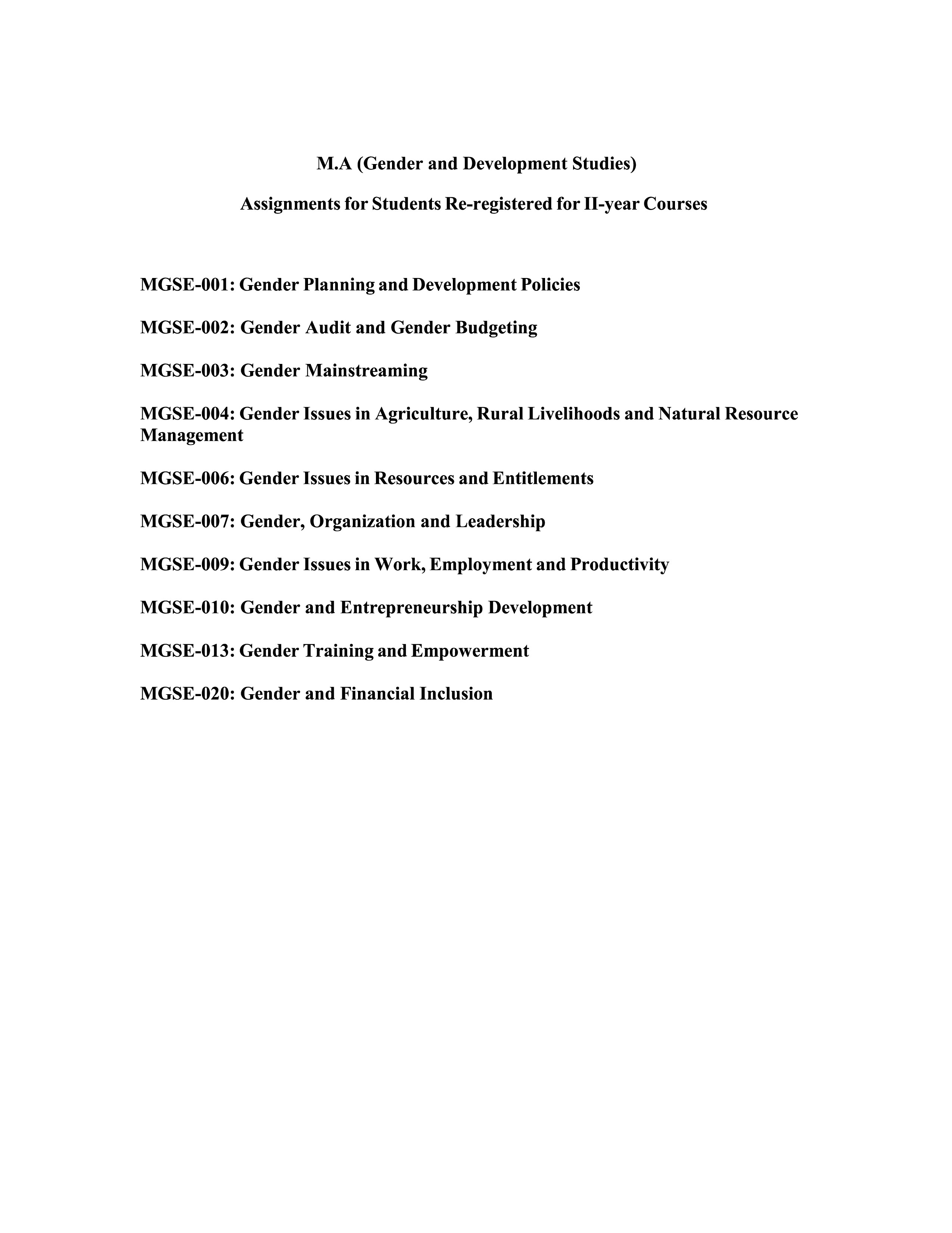 IGNOU MGSE 003 Solved Assignment 2025-2026 – Gender Mainstreaming (English) | IGNOU Students Portal