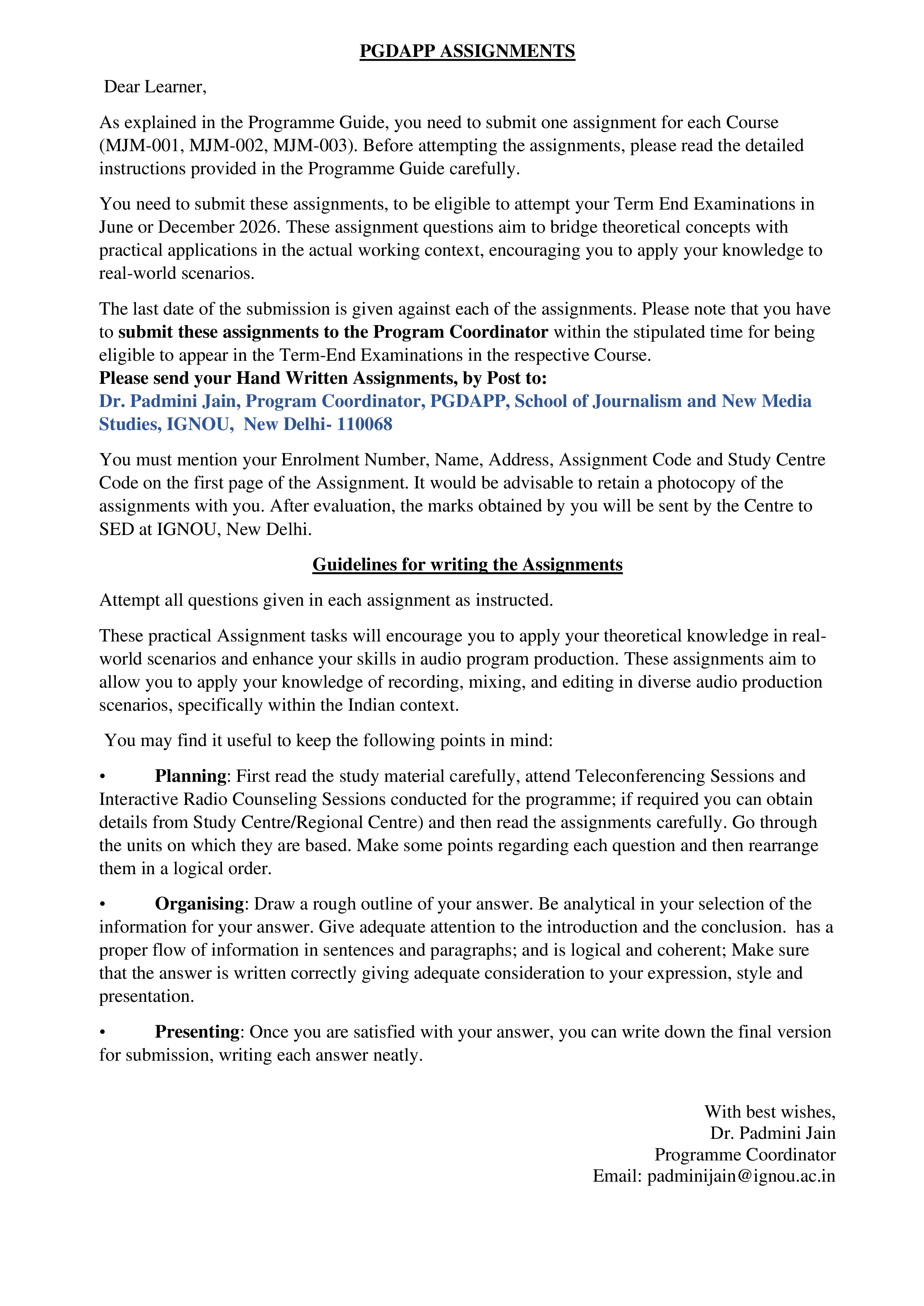 IGNOU MJM 001 Solved Assignment 2026-26 – Introduction to Broadcasting and Programming (English) | IGNOU Students Portal