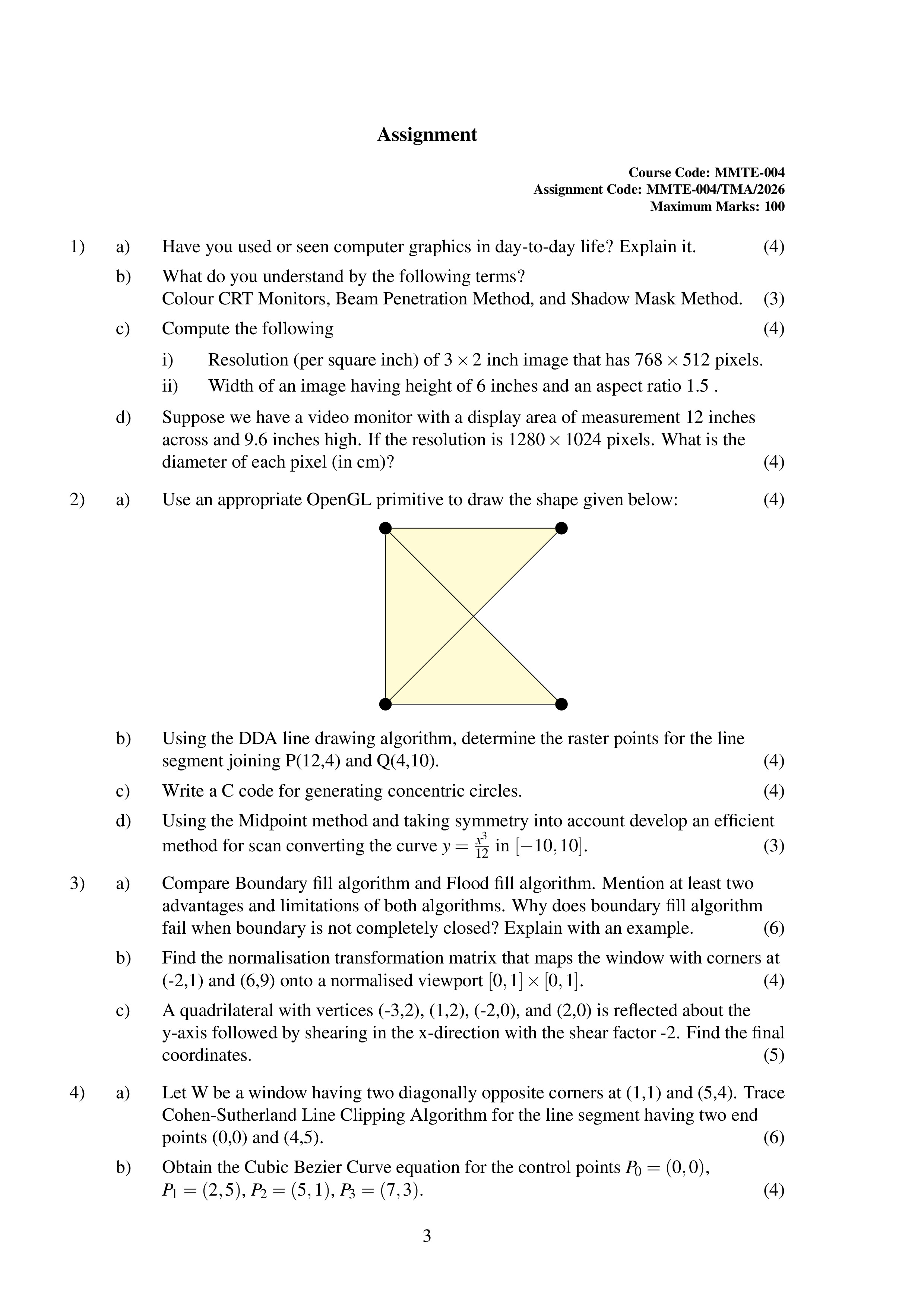 IGNOU MMTE 004 Solved Assignment 2026-26 – Computer Graphics (English) | IGNOU Students Portal
