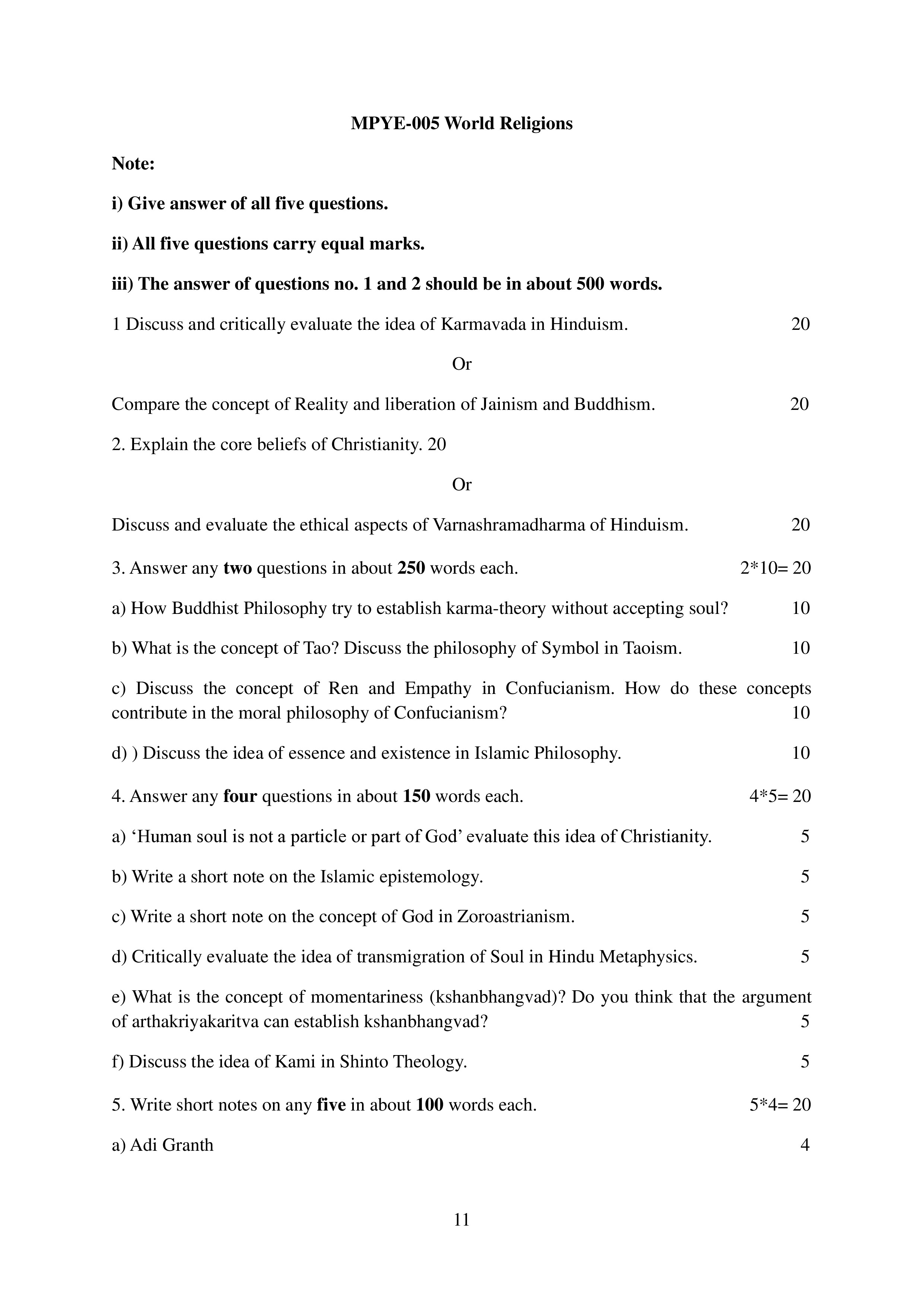IGNOU MPYE 005 Solved Assignment 2025-25 – World Religions (English) | IGNOU Students Portal
