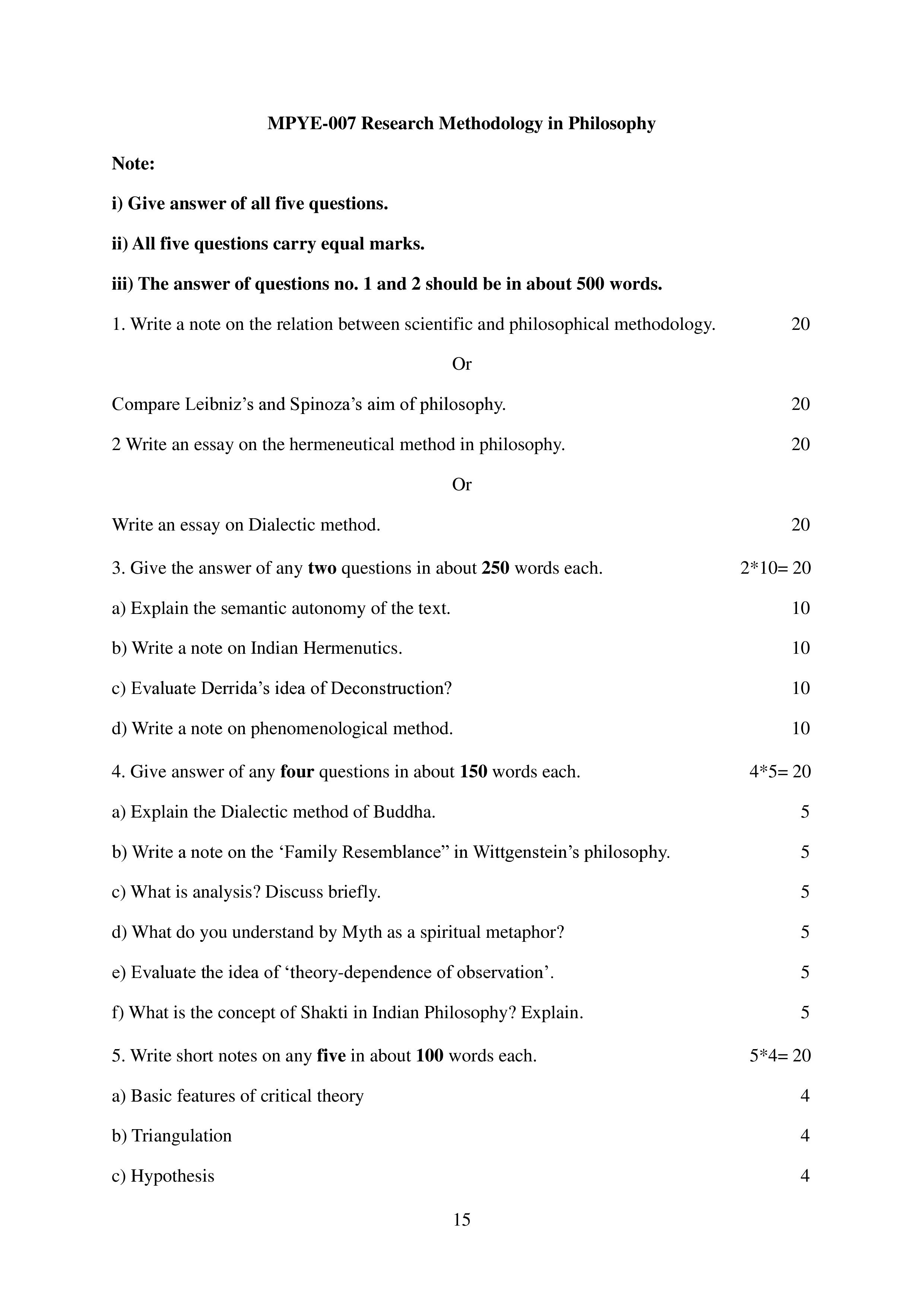 IGNOU MPYE 007 Solved Assignment 2025-25 – Research Methodology in Philosophy (English) | IGNOU Students Portal