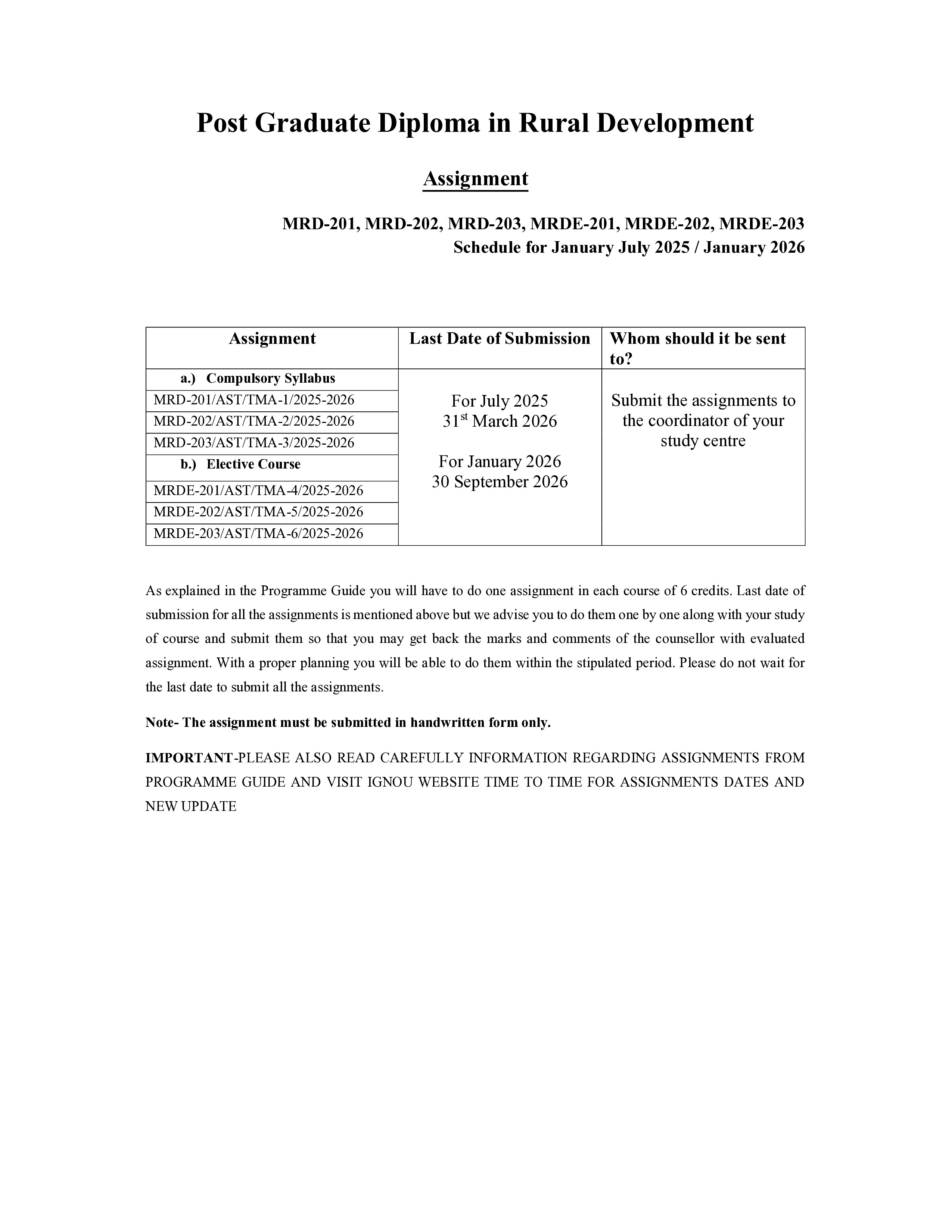 IGNOU MRDE 202 Solved Assignment 2026-26 – গ্রামীণ স্বাস্থ্যসেবা (English) | IGNOU Students Portal