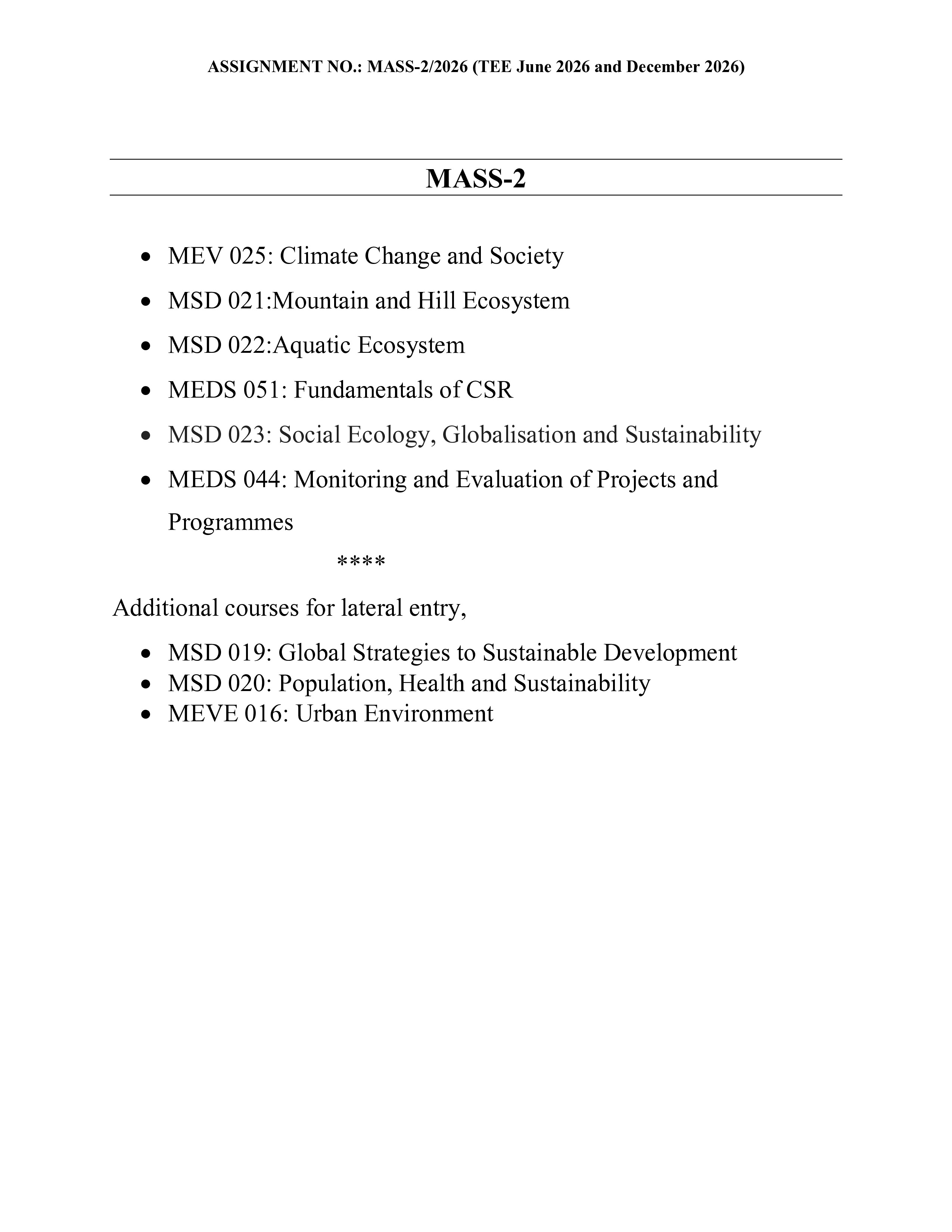 IGNOU MSD 021 Solved Assignment 2025-2026 – Mountain and Hill Ecosystem (English) | IGNOU Students Portal