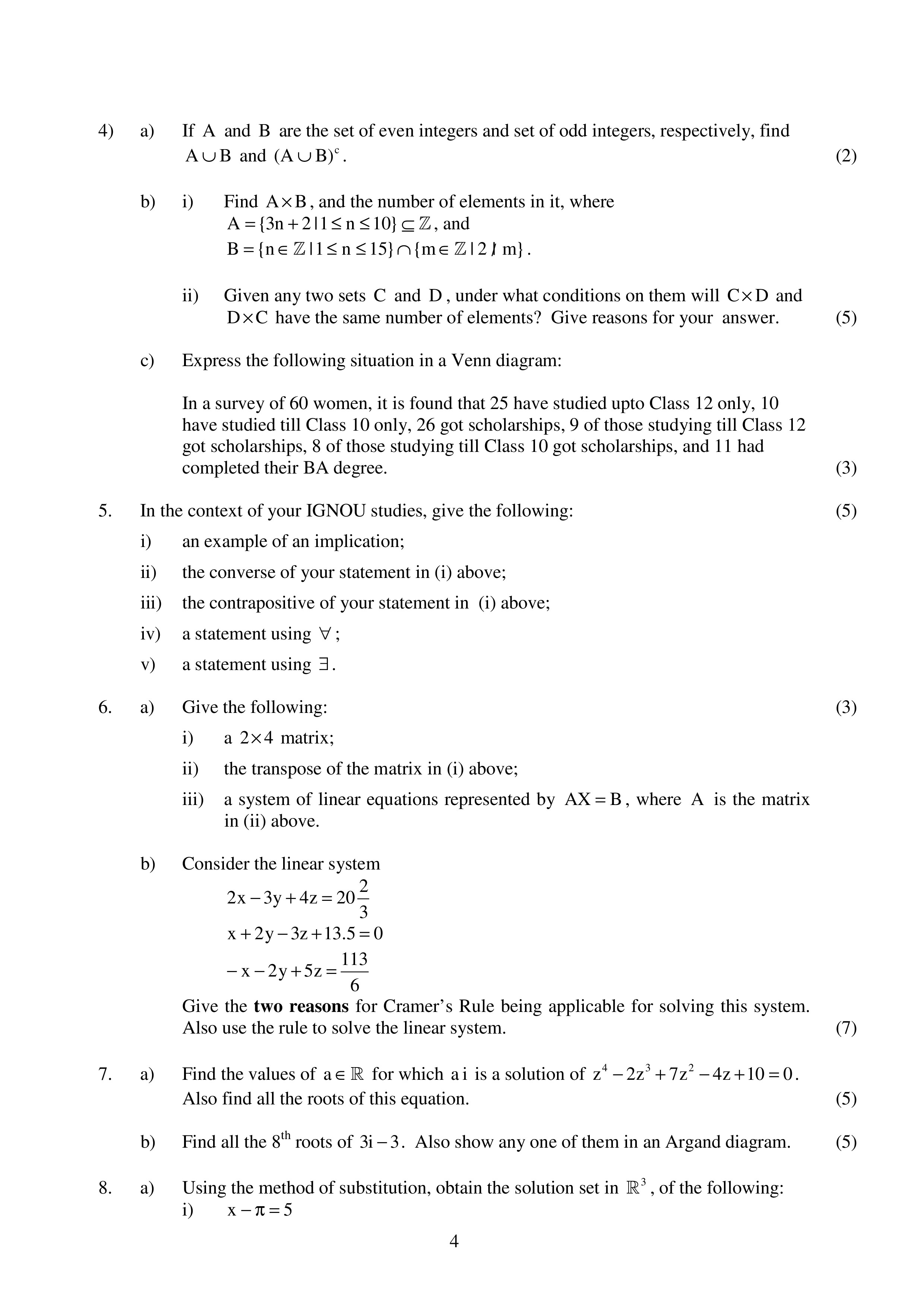 IGNOU MTE 004 Solved Assignment 2026-26 – Elementary Algebra (English) | IGNOU Students Portal