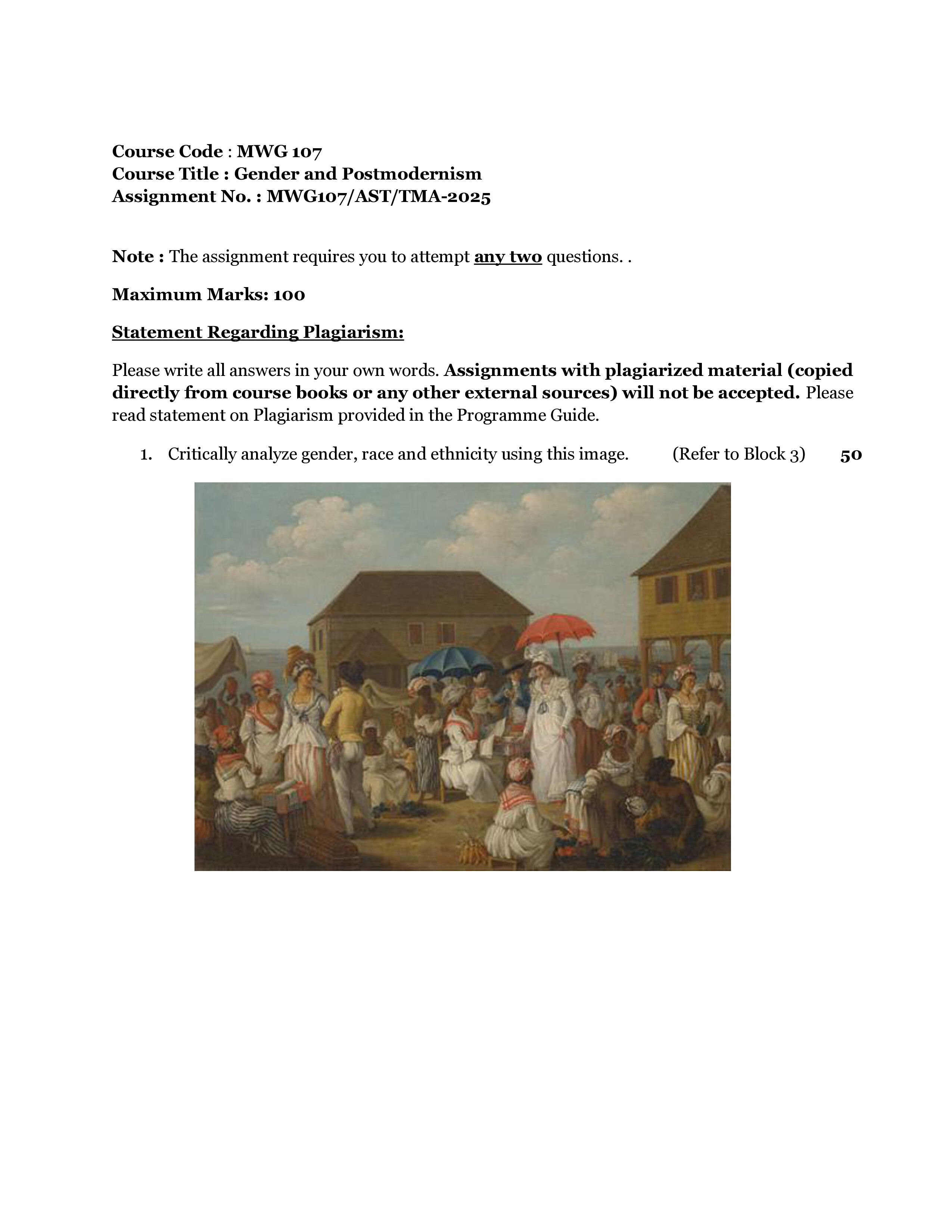 IGNOU MWG 107 Solved Assignment 2025-25 – Gender and Postmodernism (English) | IGNOU Students Portal